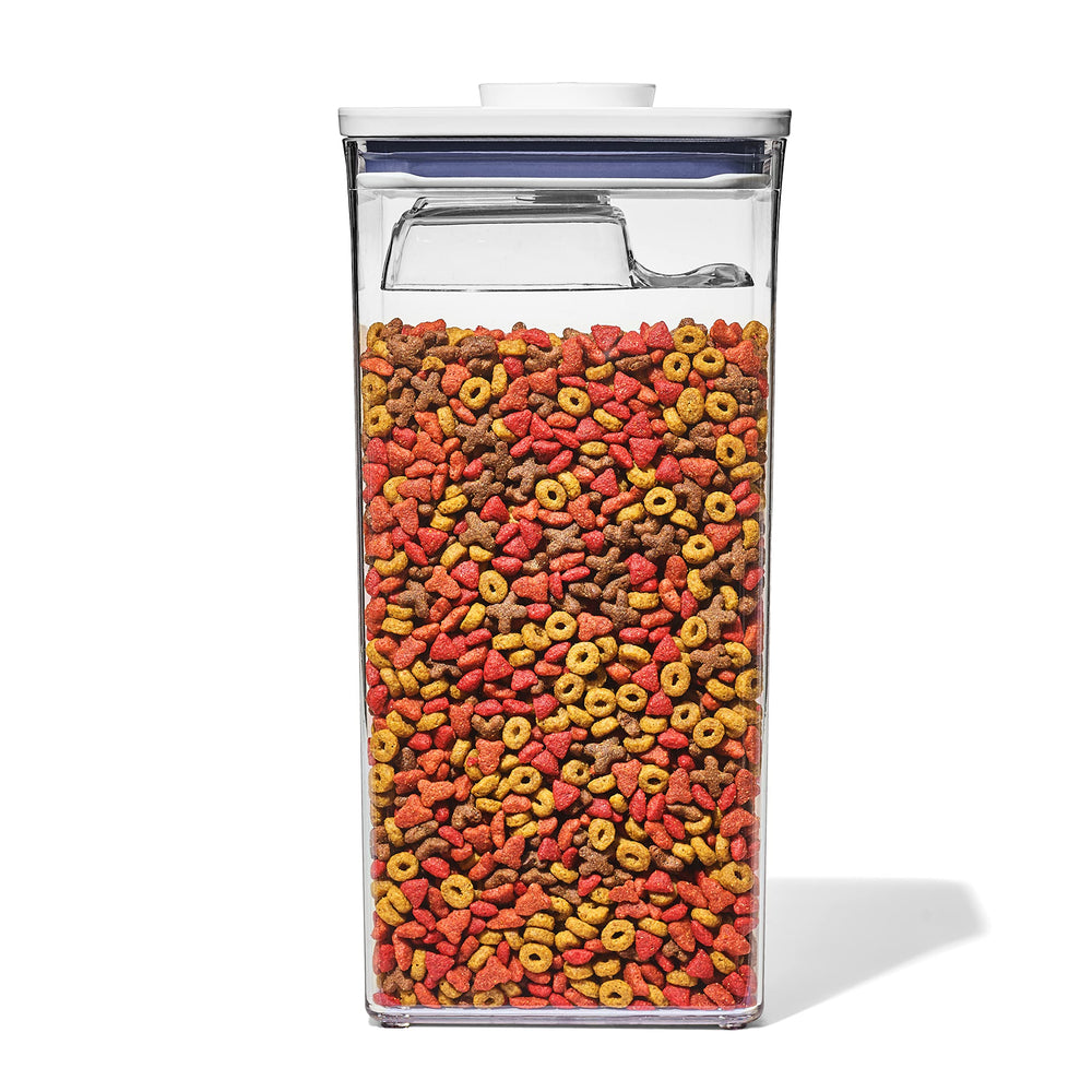 OXO Pet Pop Contenedor 6 litros, almacenamiento visible para comida de mascotas.