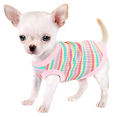 Camiseta Paiaite para perro, rib algodón rosa claro, comodidad suave para paseos diarios.