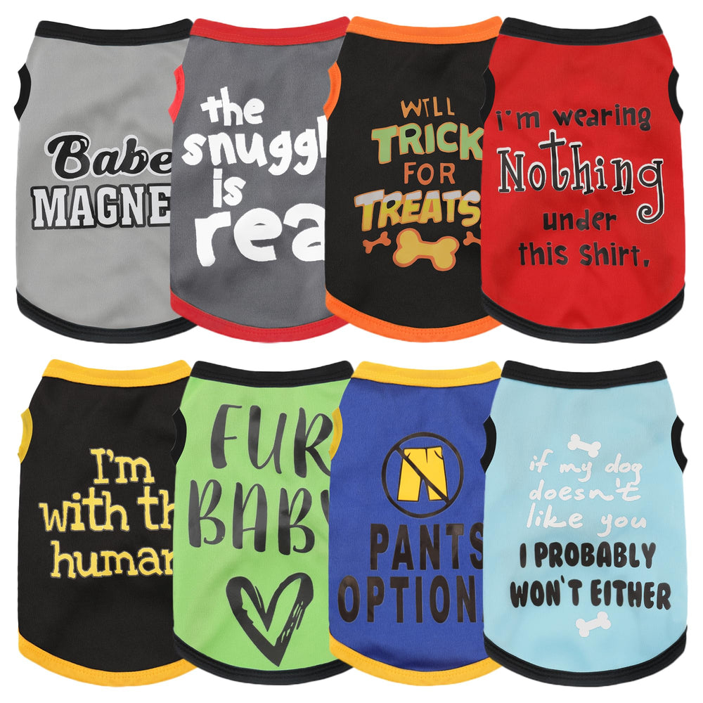 Paiaite camiseta para perro con estampado divertido, comodidad ligera para paseos de verano.