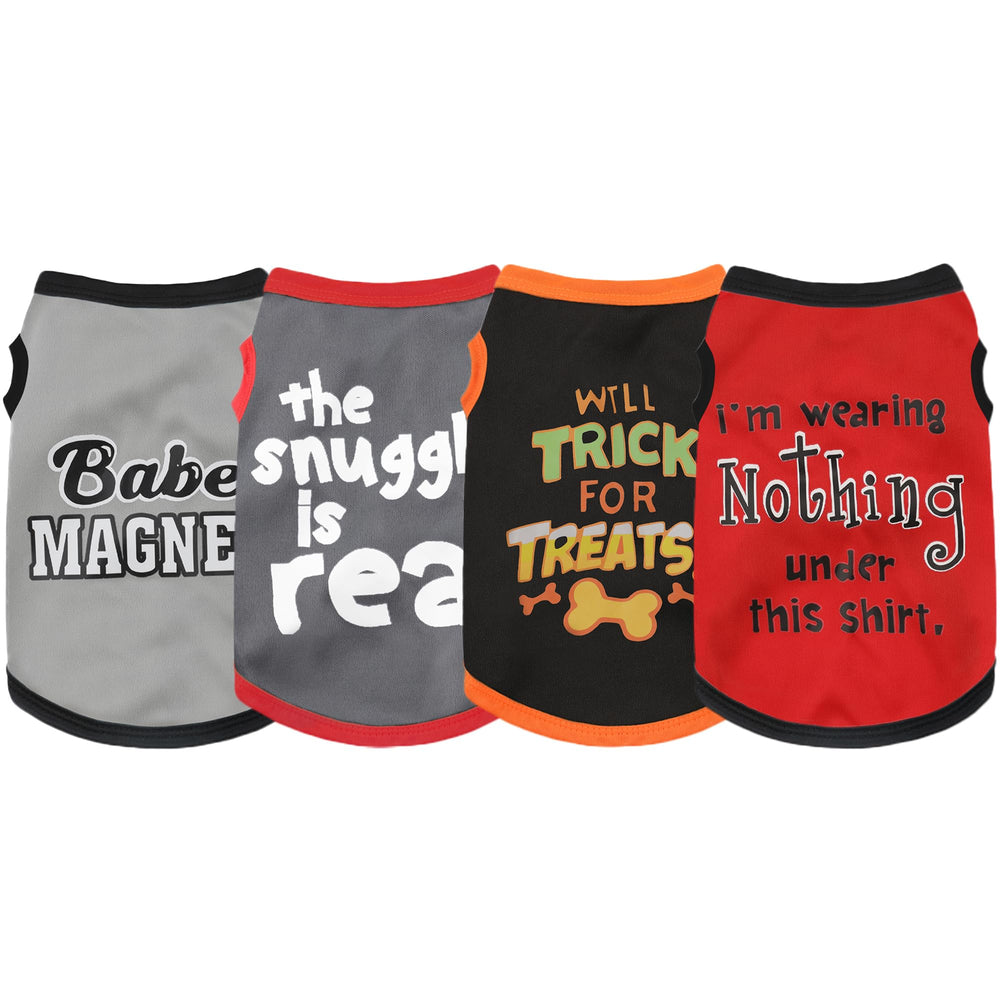 Paiaite camisetas para perro con estampado divertido, transpirable para paseos de verano.
