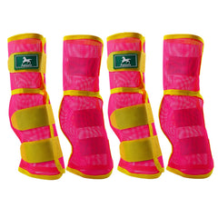 Botas Paloura para caballo rosa con malla ventilada, protección contra insectos.