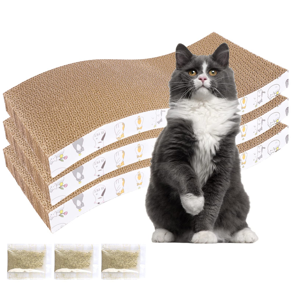 PatiencET rasca-gato 3-pack: rascadores de cartón duradero para juego y descanso