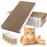 PatiencET tablero rascar para gatos pack 4, enfoque frontal, protege muebles.