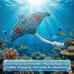 Paw-FECT Piece Stingray-toy detalle de la cuerda, ideal para tirar.
