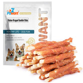 Pawant palitos envueltos de pollo blanco para masticar y limpieza de dientes.