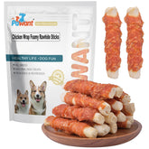 Pawant premios para perros: rollos envueltos de pollo, ideal para premiar.