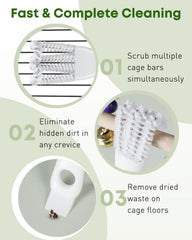 Raspador Pawfly para excrementos de jaula, limpieza eficiente