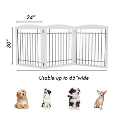 PAWLAND puerta para perros desplegable blanca, solución portable para puertas