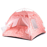Pawstrip casa tent rosa para perro y gato en interiores, refugio cómodo y seguro para descansar.
