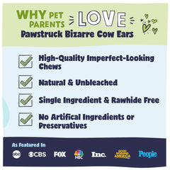 Pawstruck orejas de vaca crujientes: masticación prolongada para perros.