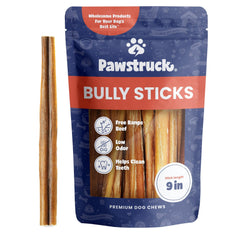 Pawstruck palitos bully de res de 9 pulgadas, masticación prolongada