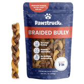 Pawstruck palitos trenzados de res, 7 pulgadas, masticación duradera.