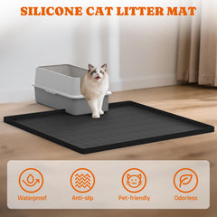 Pawtners Alfombrilla impermeable para arena de gato, protege suelos y evita manchas