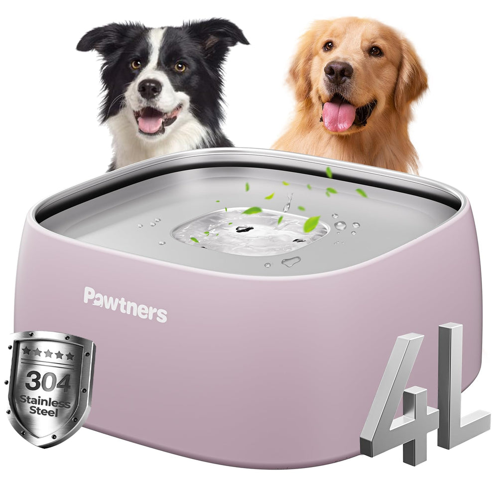 Pawtners Upgrade No Spill Bowl vista general, capacidad para varios perros, sin derrames.