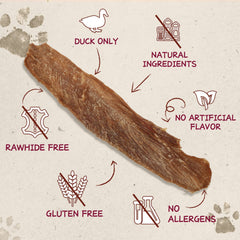 PAWUP trozos de pato con textura masticable para sesiones de refuerzo positivas.