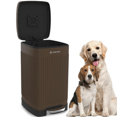 PAWZIDEA lata de basura exterior con tapa para manejo limpio de desechos