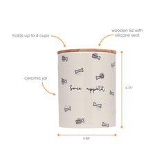 Jarre Pearhead Bone Appétit, capacité 4 tasses, idéal pour récompenses quotidiennes.