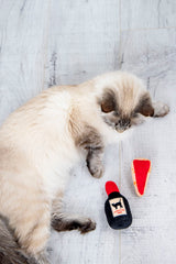 Pearhead juguete peluche: suaves texturas y bolsita de hierba gatera para jugar.