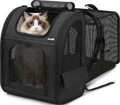 Pecute Mochila gato expandible trasero para viajes cómodos.
