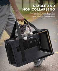 Pecute porta-gato con cinturón de seguridad para transporte seguro
