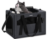 Pecute transportín para gato, estructura estable que evita colapso durante el viaje.