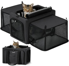 Transportín expandible Pecute para gato con doble lado y mayor libertad de movimiento
