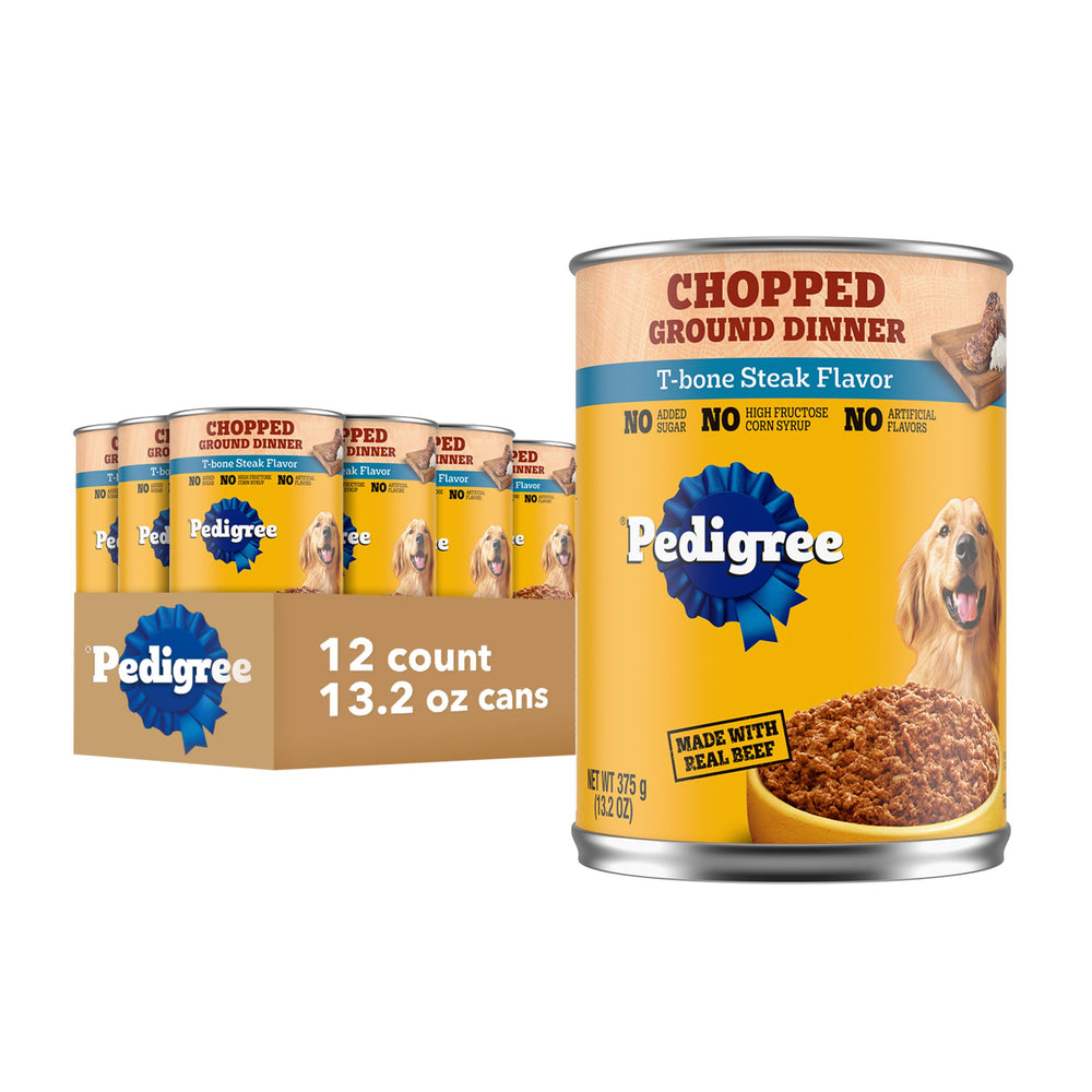 Pedigree Cena Picada y Molida en lata con bistec T-Bone: sabor y nutrición para perros adultos
