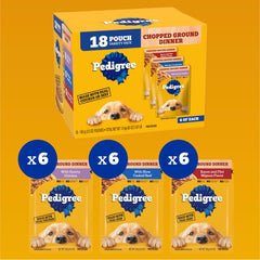 Textura troceada de Pedigree Chopped Ground Dinner para perro adulto.