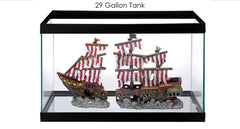 Penn-Plax Deco-Replicas barco naufragio rayado lateral, detalle realista para temática náutica