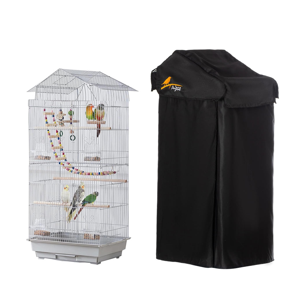 Cobertor Perfitel para jaula de ave pequeña, negro, reduce la luz para el descanso nocturno.