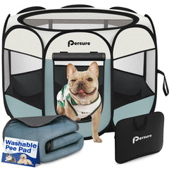 Persure Playpen para perros y gatos, interior y exterior, buena ventilación para comodidad.