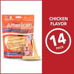 Rollos mini de cuero americano con sabor a pollo para mordidas seguras