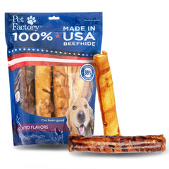 Pet Factory rollos de piel de res de 8 pulgadas para masticar prolongadamente