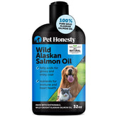 Pet Honesty: botella de aceite de salmón salvaje de Alaska para piel y pelaje saludable.