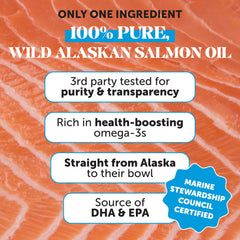 Pet Honesty: gotero para dosificar fácilmente el aceite de salmón Alaska.