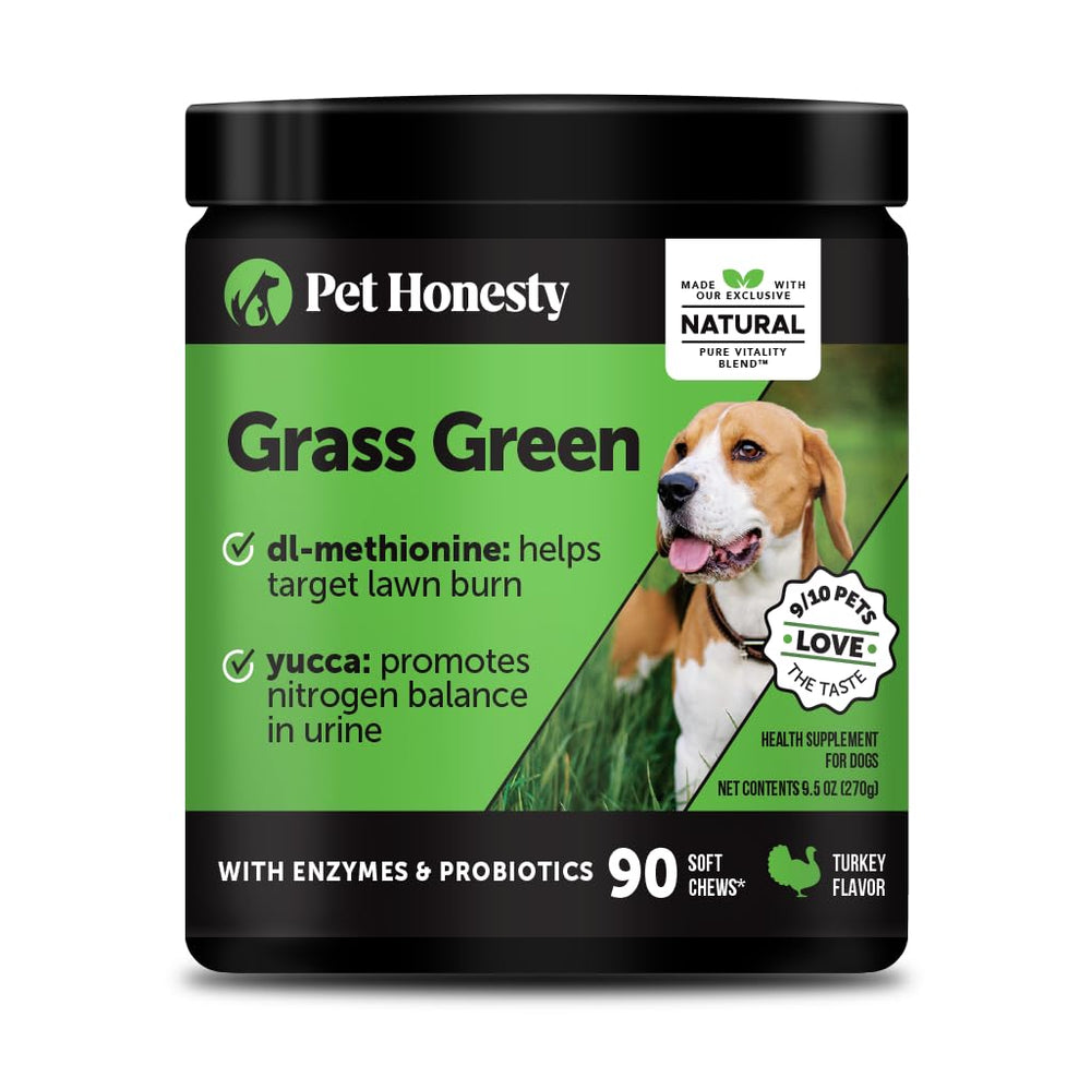 Pet Honesty botella cesped-verde, ideal para neutralizar orina canina y proteger el césped.