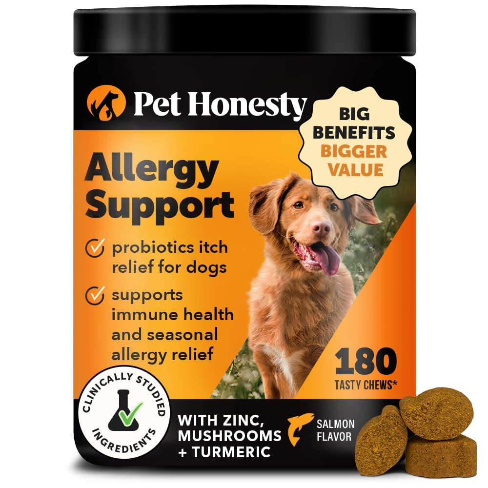 Pet Honesty gomitas de alergia para perros con salmón, alivio del picor.