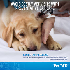 Pet MD on-the-go ear care wipe for park or beach use.