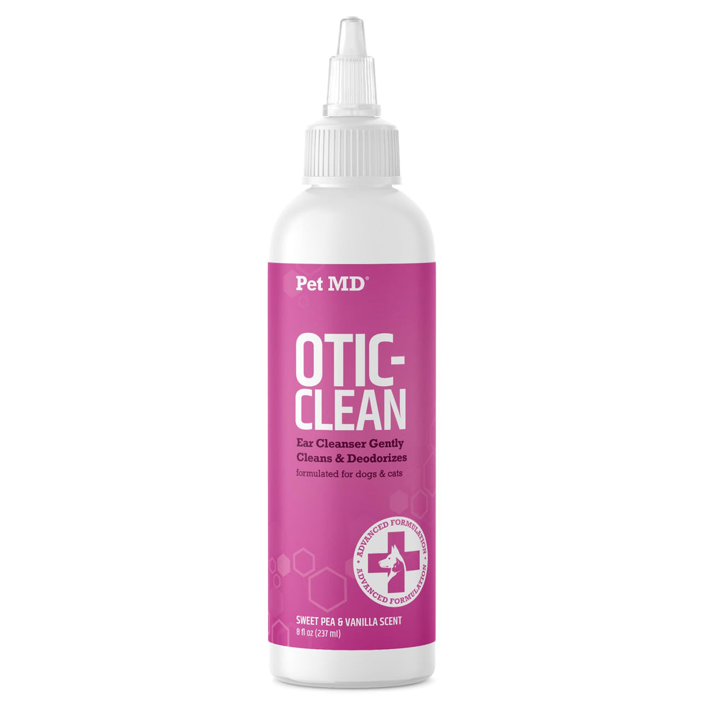 Pet MD Otic-Clean botella frontal: limpieza suave de oídos para perros y gatos