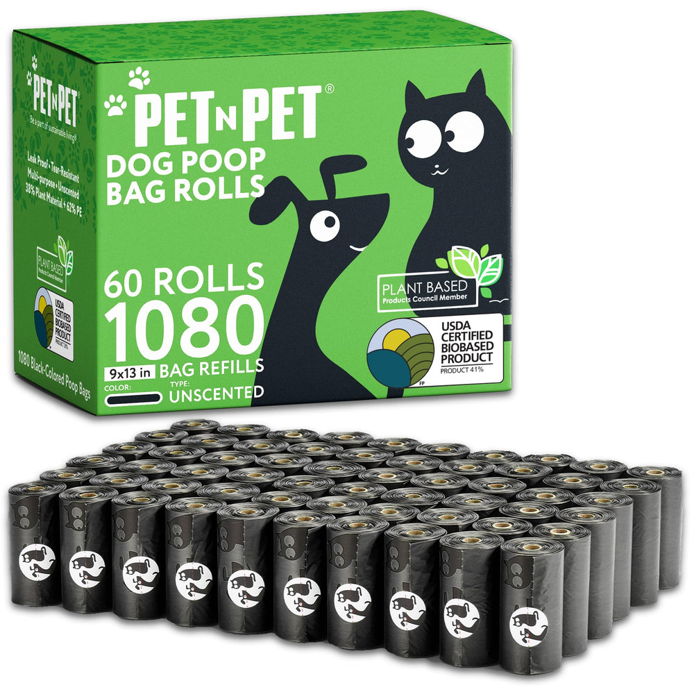 Bolsas PET N PET para desechos caninos, pack de 1080 para conveniencia.