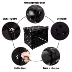 Pet Prime funda jaula perro con cuatro puertas para acceso cómodo.