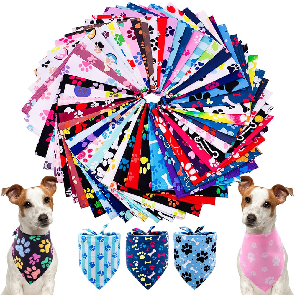 PET SHOW pañuelos triangulares con patitas para perros, suave y lavable para uso diario