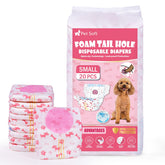 Pañales Pet Soft para perro femenino con ajuste de orificio para cola y protección