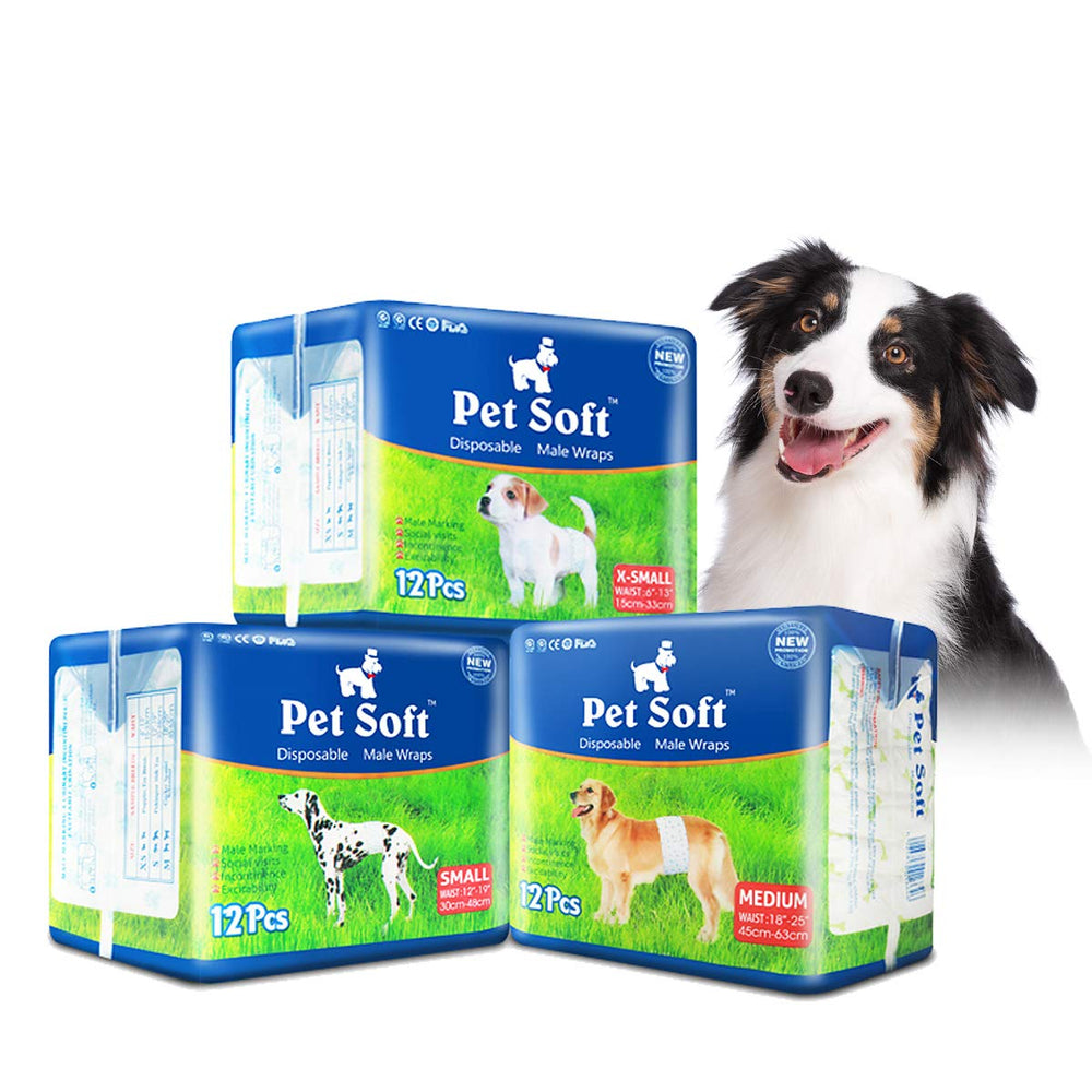 Pañales desechables Pet Soft para perro macho con ajuste ergonómico y comodidad