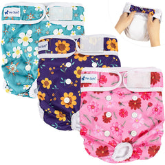 Pet Soft pañales femeninos para perra con patrón de flores, confort para el día a día