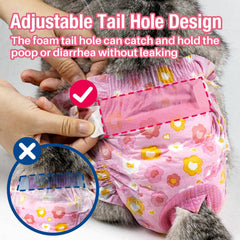 Pañales Pet Soft con orificio de cola ajustable para ajuste personalizado.