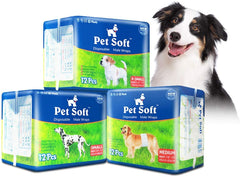 Pañales Pet Soft para perros machos, ajuste cómodo en talla XS.