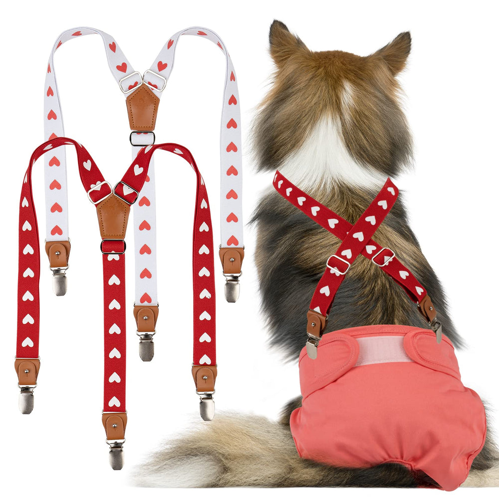 Pet Soft tirantes para perros con diseño de corazones, mantienen el pañal en su lugar durante paseos