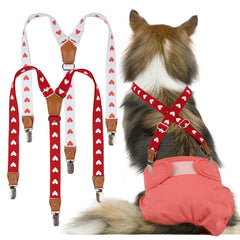 Pet Soft tirantes para perros con diseño de corazones, mantienen el pañal en su lugar durante paseos