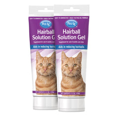 PetAg Hairball Solution Gel, botellas doble-paquete para gatos, ayuda a prevenir bolas de pelo.